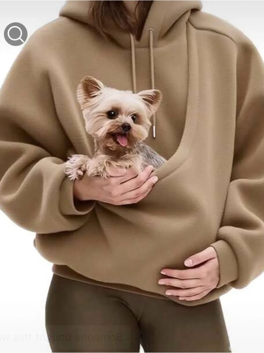 Hands-Free Tan Pet Carrier Hoodie for Small Dogs